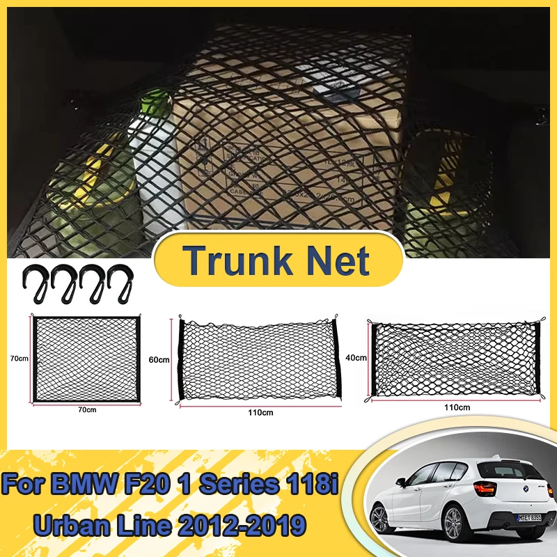 

Car Trunk Net For BMW F20 1 Series 118i Urban Line 2012-2019 Boot Luggage Mesh Nylon Bag Storage Rear Back Cargo Car Accessories