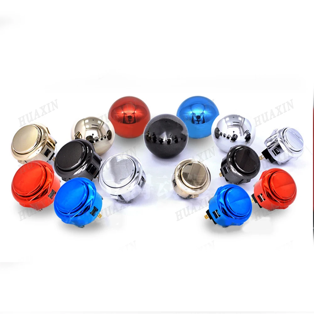 Authentique Original japon SANWA OBSF-30/24 placage or argent bouton pour USB MAME contrôleur, PS4 Arcade Joystick jeux Console