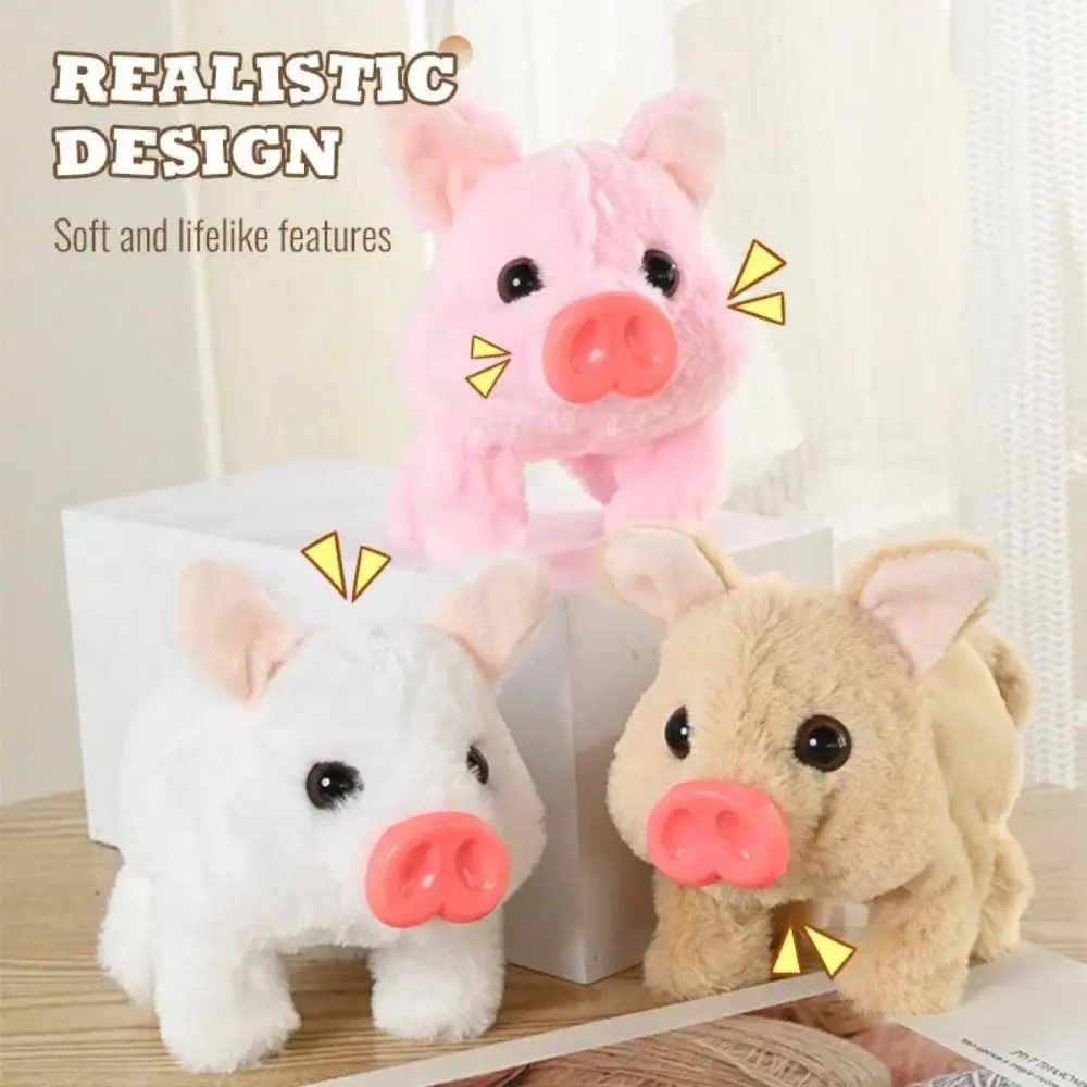 

Cartoon Electric Pig Realistic Squeak The ears move Piglet Simulation Walking Swaying Electronic Pet Interactive Electronic