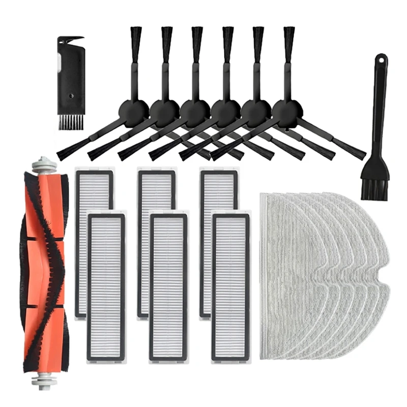 อุปกรณ์เสริมหลักที่คลุมแปรงด้านข้างไม้ถูพื้นผ้าตัวกรองฝุ่นอะไหล่สำหรับเครื่องดูดฝุ่น Dreame L10 Pro