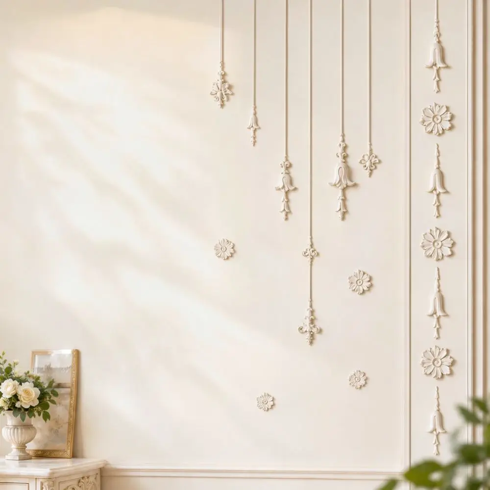 Premium PU Decorative Corner Molding French Aesthetic Wall Applique Classic Relief Ornament For Interior Framing
