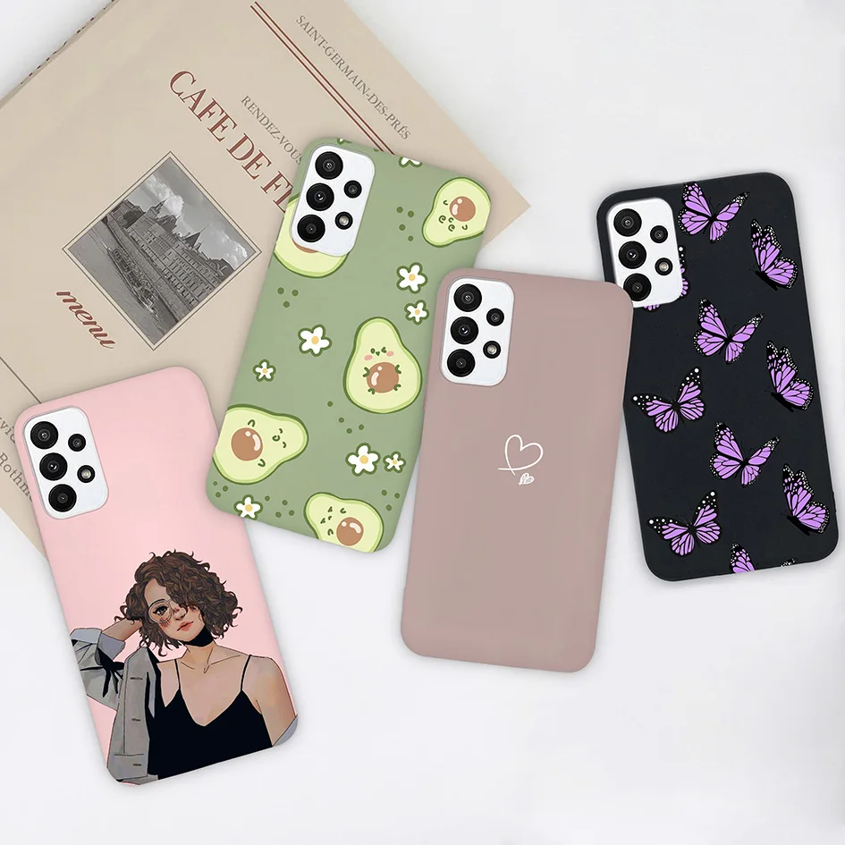 For Samsung Galaxy A23 A 23 4G 5G Coque Soft Silicone Case Shockproof Cover Fashion Butterfly Girl For SamsungA23 a23 Funda Capa