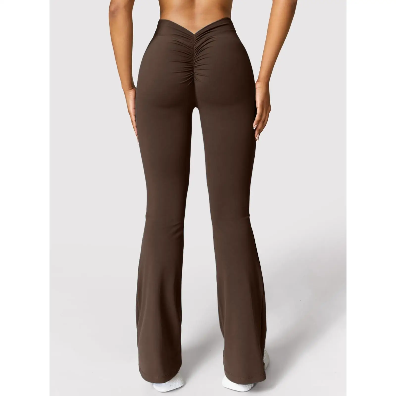 Pantaloni da yoga da donna Colore attillato Altezza Vita Pa Hip Pantaloni casual a vita bassa a metà polpaccio per donne di mezza età