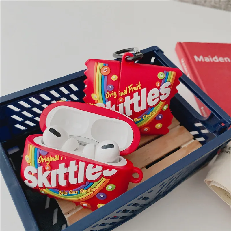 حافظة حلوى بلون قوس قزح من Skittle لعلب Airpods 3rd الجيل 2021 ، غطاء سماعة أذن من السيليكون لأجهزة Airpods Pro Case/أجهزة Airpods 1/2