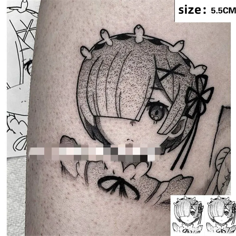 Luna Store Anime Life in a Different World from Zero Temporary Tattoos Ram Transfer Tattoo Body Art Waterproof Fake Tatoo