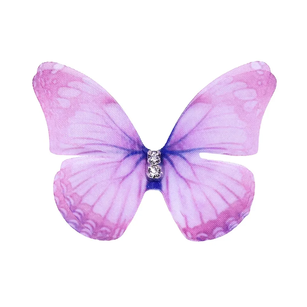 

3D-аппликации из органзы в виде бабочек, градиентные, ручной работы, имитация бабочек из сетки, двухслойные нашивки для одежды