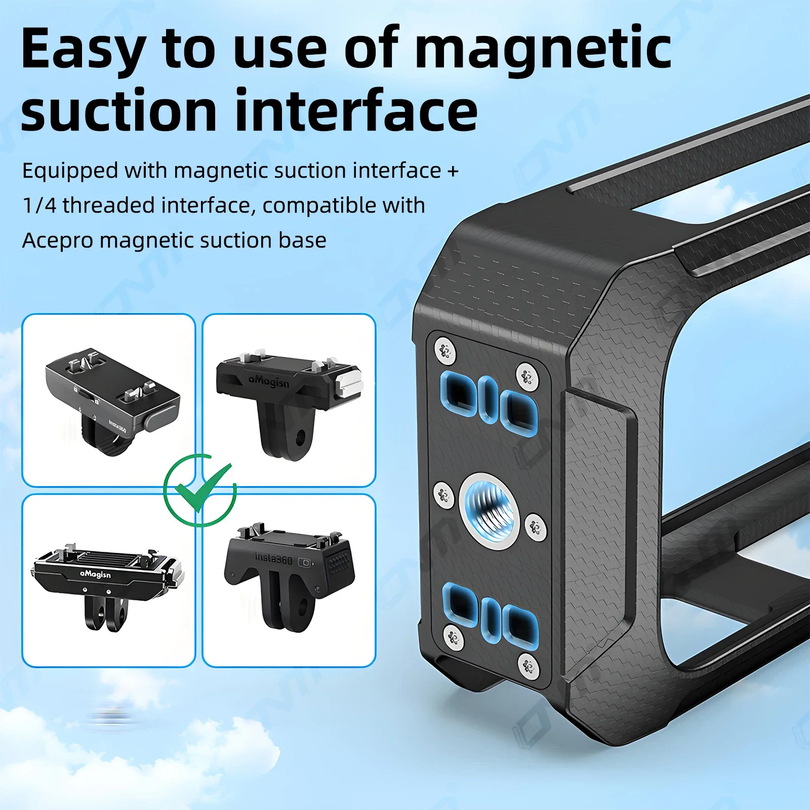 Frame Cage for Insta360 X5, Protective Frame Housing Case with Cold Shoe Mount Compatible for Insta 360 X5 Accessories