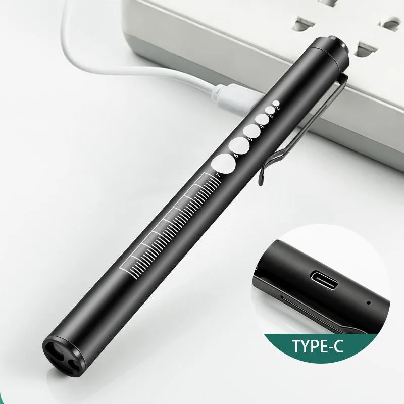 Rechargeable Medical Handy Pen Light Mini Nursing Flashlight LED Torch Lamp With Stainless Steel Clip Pocket Led Flashlight