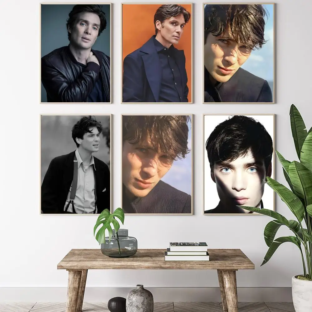 Actor young C-Cillian M-Murphy Painting Calligraphy HD Canvas Poster living room bedroom bar aesthetic decoration