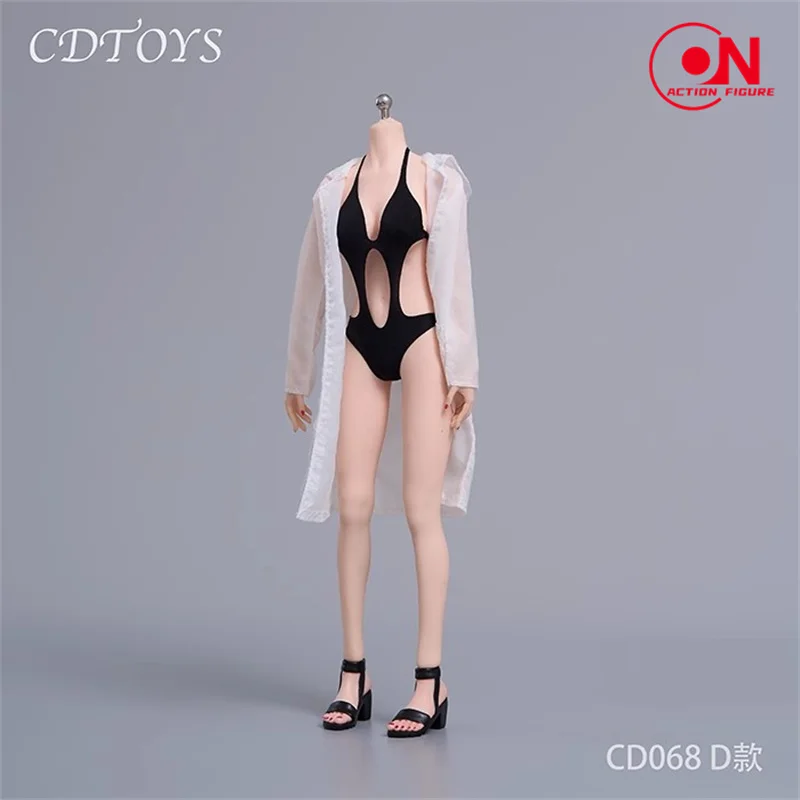 CDTOYS CD067 CD068 1/6 Scale Female Bikini Sunscreen Clothing High Heeled Sandals Set Model Fit 12'' Soldier Action Figure Body