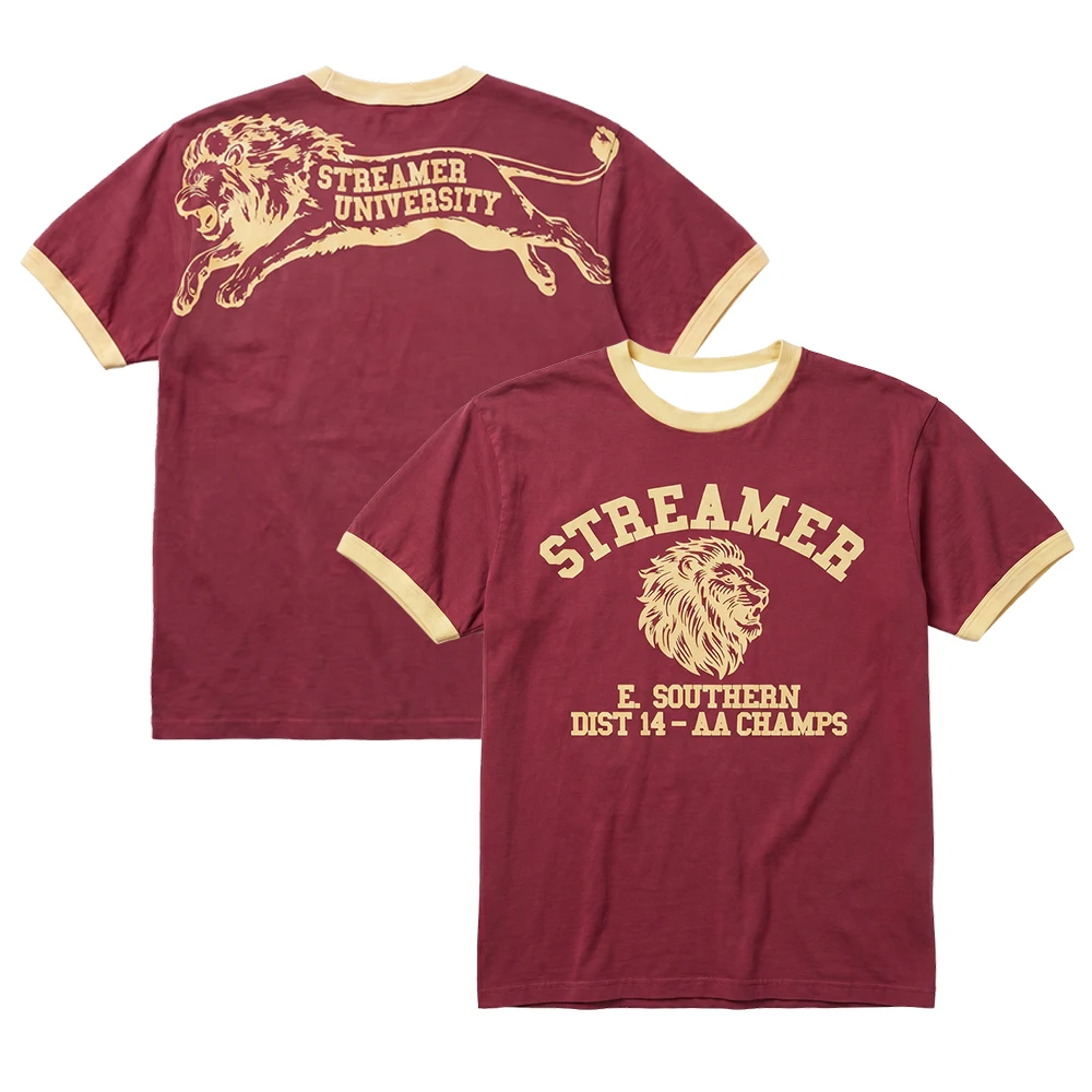 Men Kai Cenat STREAMER UNIVERSITY RINGER TEE Congratulations To The Class of 2026 Oversized Short Sleeve Vintage College Outfit