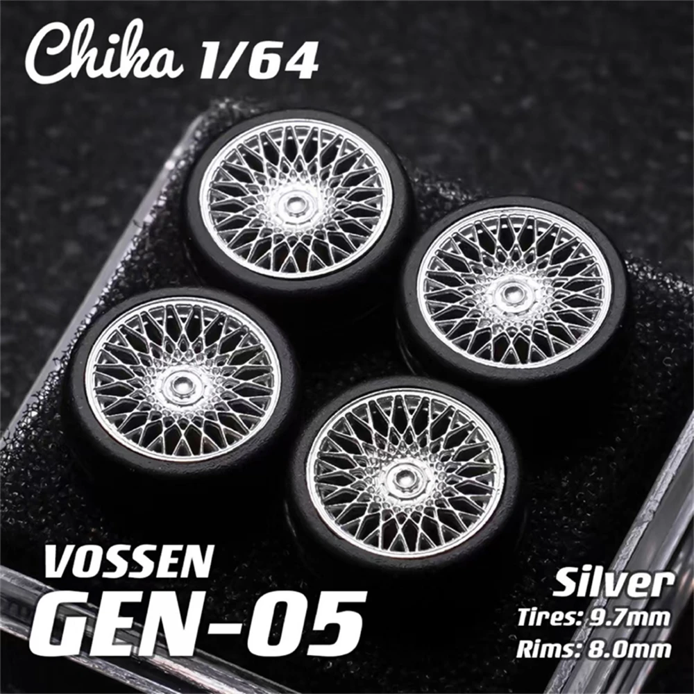 Nabes Chika 1/64 Model Car Wheels with Rubber Tires Luxurious Modified Parts JDM VIP for Hotwheels Tomica MiniGT D:10.5mm/9.7mm