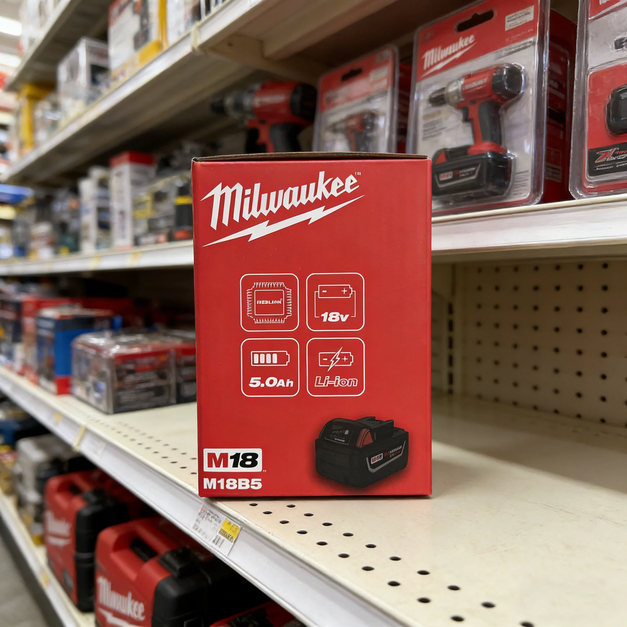 

M18 Original Milwaukee Battery 18V 5Ah Compatible M18B5 with Milwaukee M18 Tool Series,for 48-11-1815 48-11-1850 Power Tools