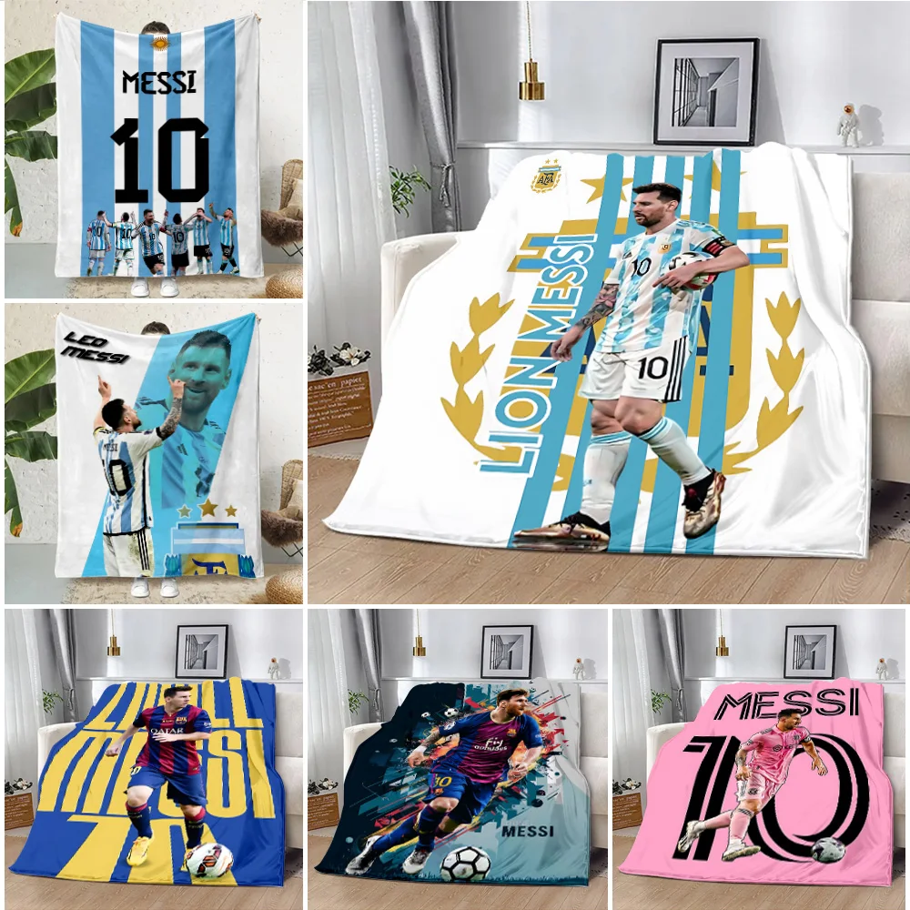 Football L-LionelS M-MessiS Printed Blanket Picnic Blankets Warm Blanket Soft and Comfortable Blanket Home Travel Birthday Gift