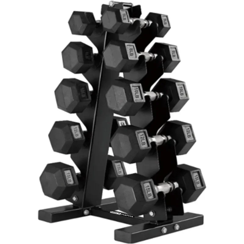 

HolaHatha Hexagonal Dumbbell Free Hand Weight Set w/Rack
