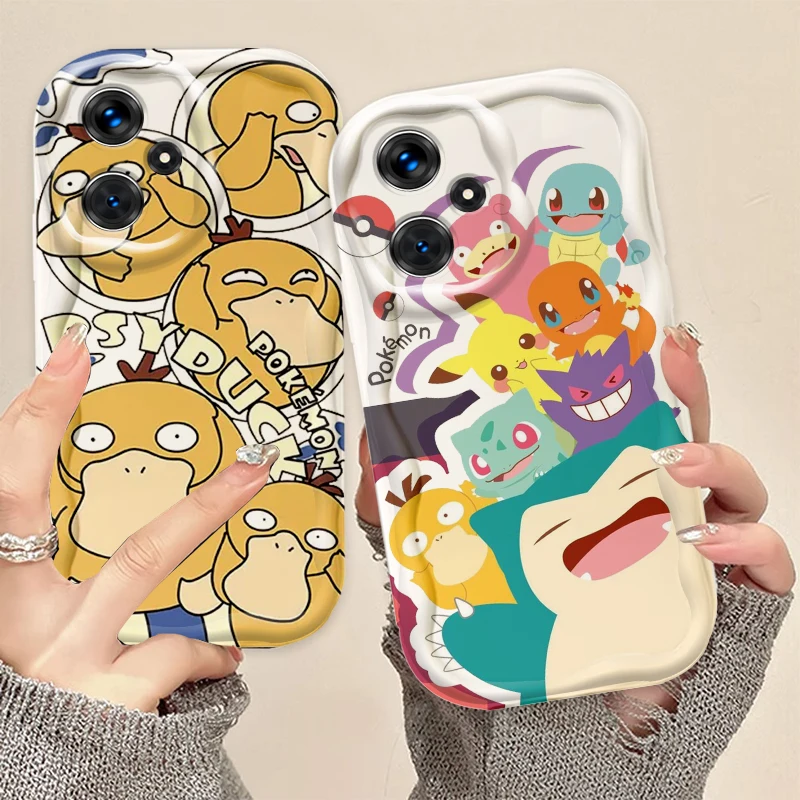 Snorlax Psyduck For Xiaomi Redmi Note 13 12 12S 11S 11 10 9 8 10A 9C 9T Pro Plus 5G Wave Oil TPU Phone Case