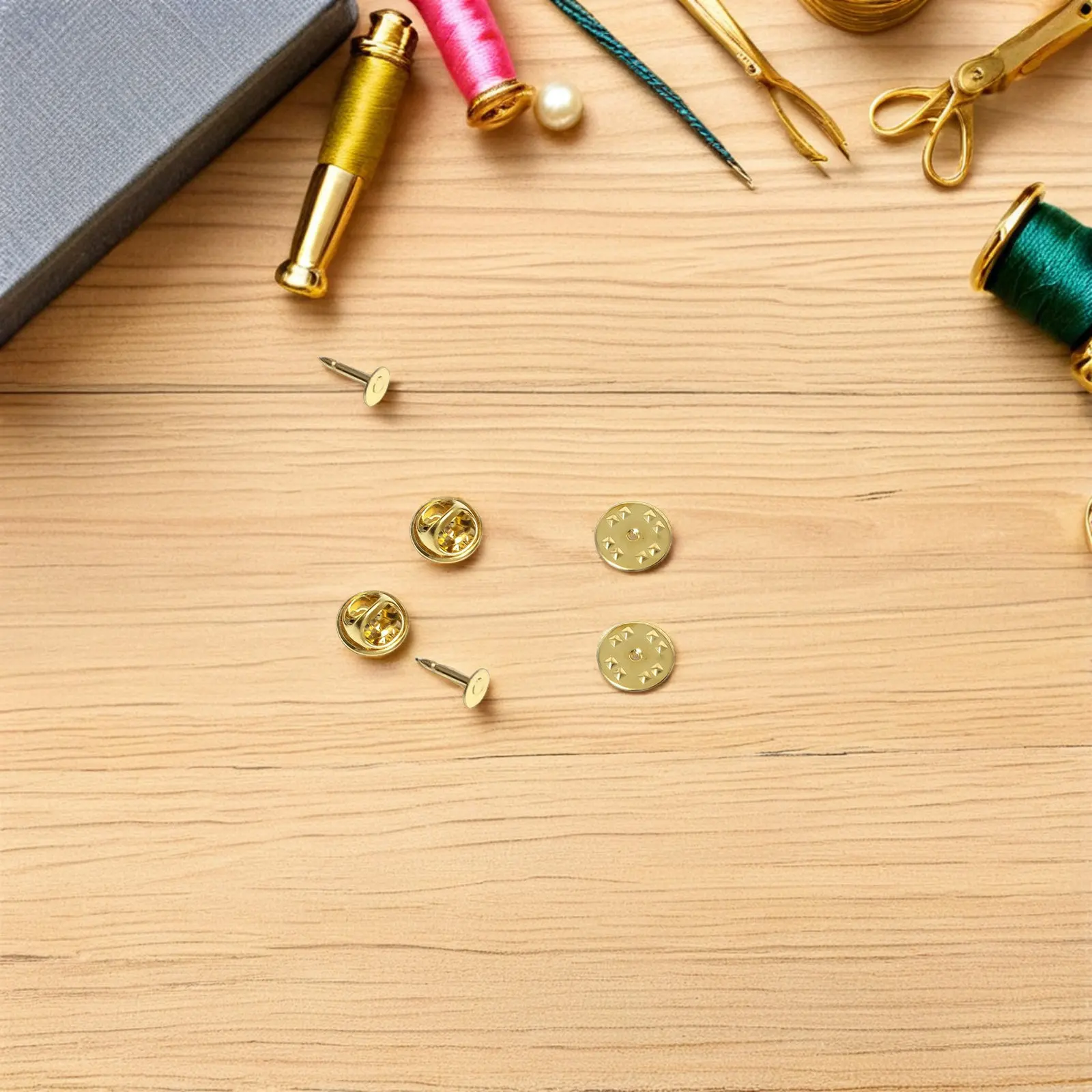 

200 Sets Brooch Pin Backs Metal Pin Locking Clasp Kit Secure Butterfly Clutch Badge Fastener Replacement for DIY Enamel Lapel