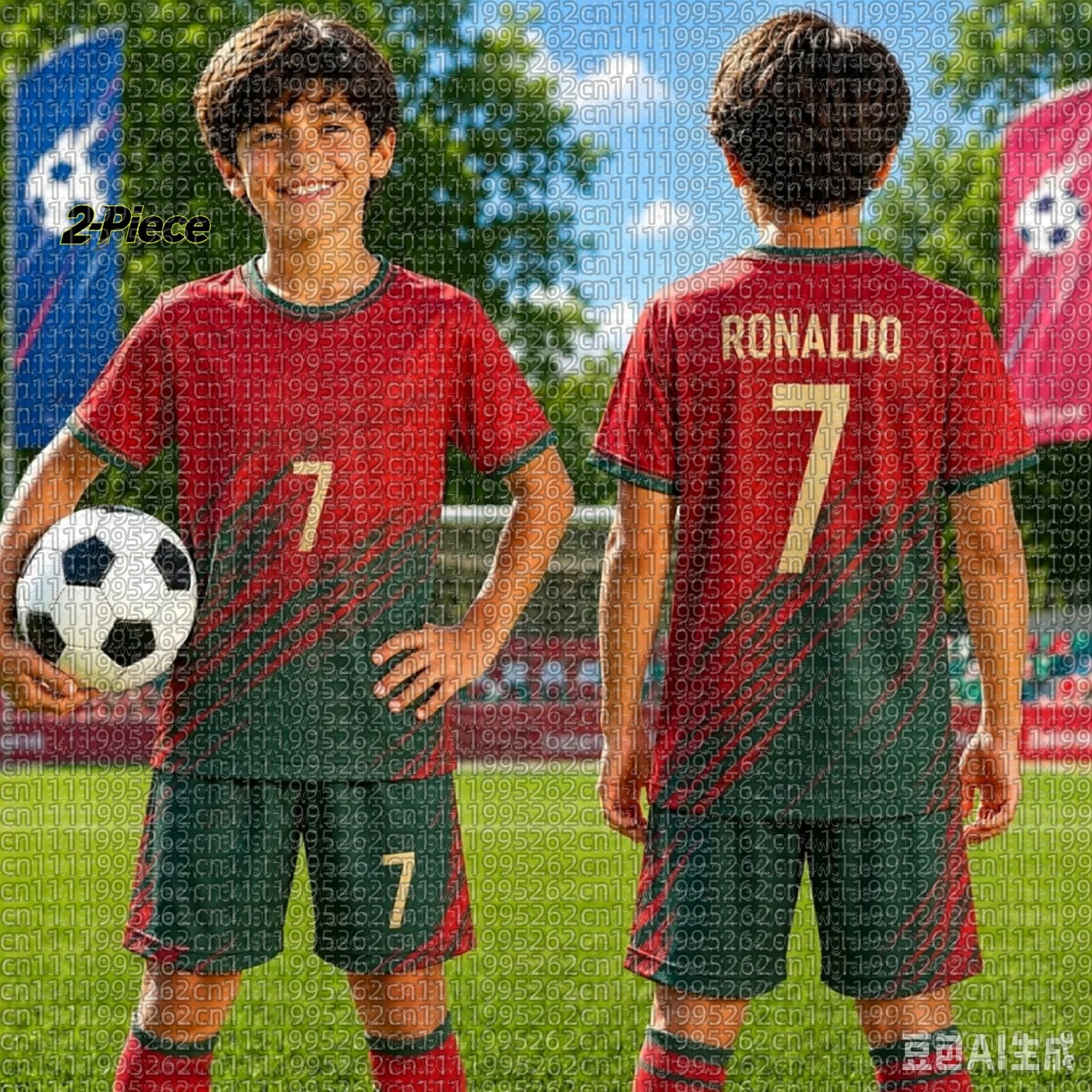 2026 Women's Portugal Fan Edition – Special Summer Parent-Child Matching Set: Ronaldo Soccer Jersey & Shorts