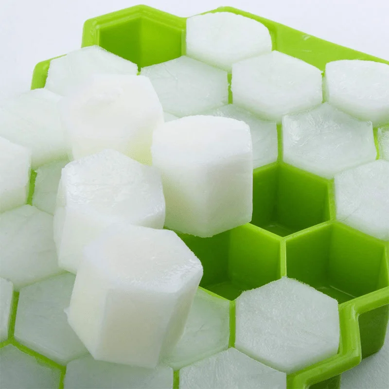 37 Cell Honeycomb Silicone Ice Tray Mold with a Lid Home-made Creative Ice Box Easy to Release Mold