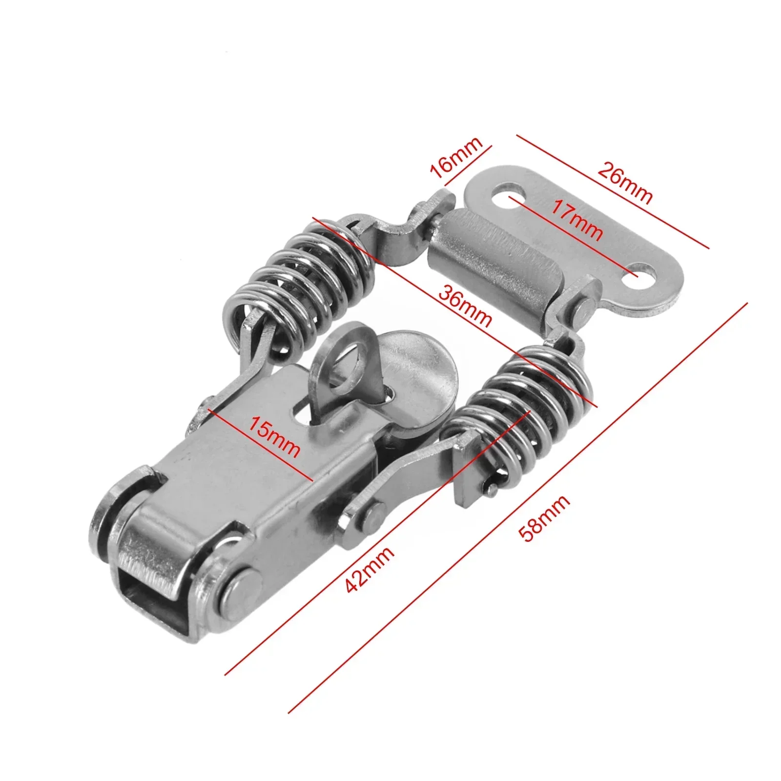 

Toolbox Toggle Latches Lock Cabinet Catches Silver Smooth Stainless Steel Wide Application Double Springs Durability Resistance