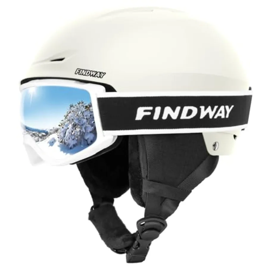 

Ski Helmet Set Snowboard Helmet with Goggles for Adults [Shockproof] Safety Durable ABS Shell and Protective EPS Foam Inner She