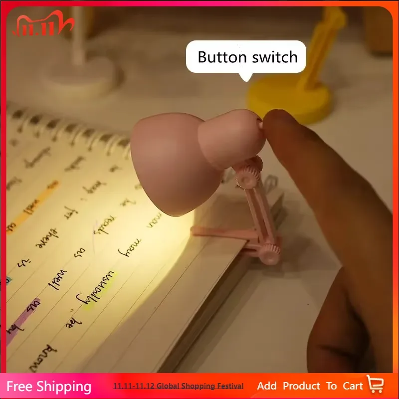 Mini Book Light With Clip LED Table Lamp Foldable Night Home Room Computer Night Lights Eye Travel Book Light Home Appliance