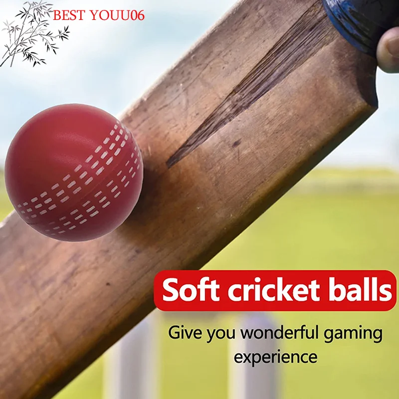 (YOUU06)6.3CM Bounce Durable Playing Training Practice Attractive Traditional Seams All Age Players Cricket Ball Funny Soft PU