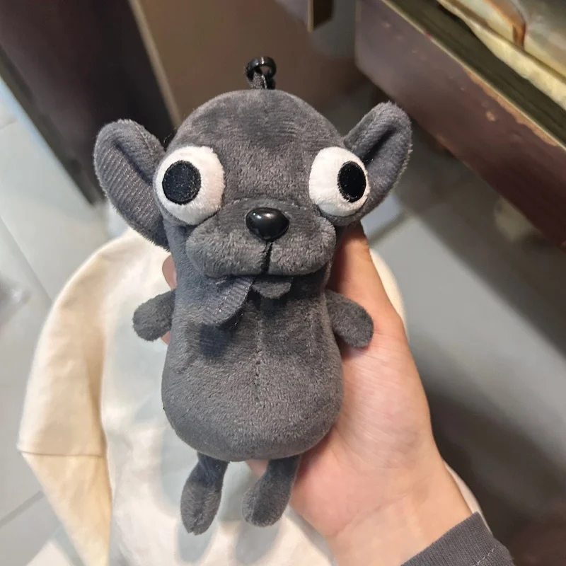 Lindo y Adorable cachorro de Chihuahua colgante de felpa feo y lindo perro creativo mochila de juguete de peluche llavero de felpa abstracto regalo