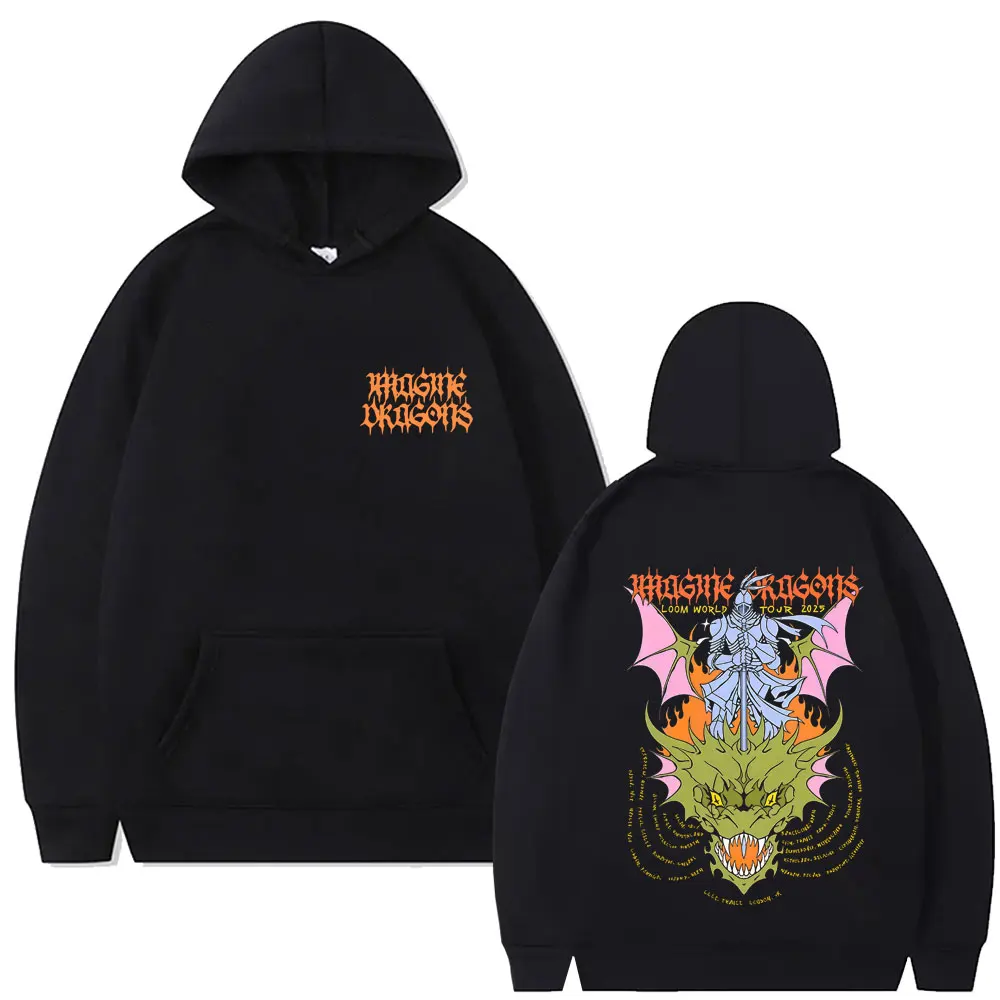 

Imagine Dragons Band Loom World Tour 2025 Hoodie Male Vintage Casual Pullover Hoodies Men Women Rock Gothic Oversized Sweatshirt