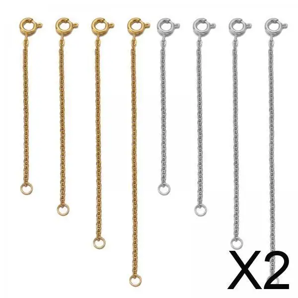 

2 удлинителя для цепочек из нержавеющей стали для изготовления ювелирных изделий, набор из 4 штук разных цветов