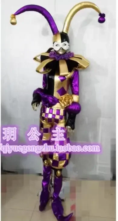 

Venice Clown Cloth Purple Playground Perform Include Hat Cloth Shoes