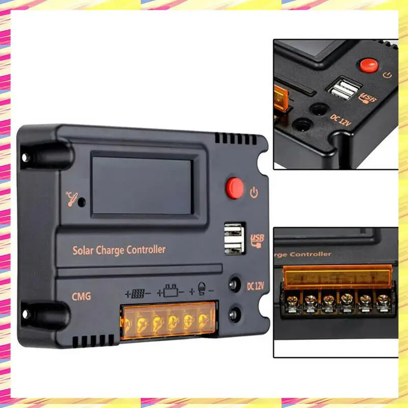 

ABJJ Solar Charge Controller 12V/24V Solar Panel Battery Regulator Auto Switch Solarcontroller Temperature Compensation