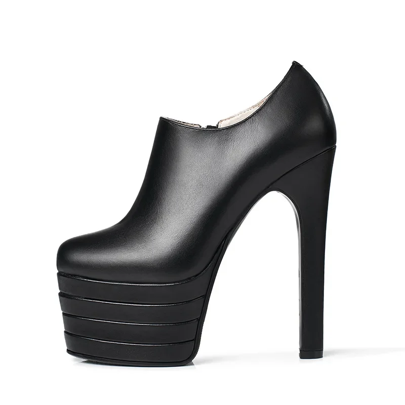 نمط جديد للمرأة متعدد الألوان منصة عالية الجانب سستة جولة تو خنجر عالية الكعب موضة مثير ملهى ليلي حذا فردي للسيدات #1