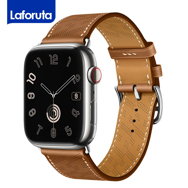 

Leather Strap for Apple Watch 49mm 45mm 41mm 44mm 40mm Men Women Bracelet Luxury Genuine Strap iWatch Ultra 9 8 7 6 5 4 SE Band