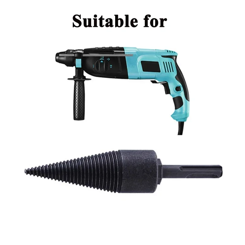 32/38/42/45mm Wood Drill Bit Splitter Screw Cones Bit Round Twist Firewood Splitting Drill Bit Tools Woodworking for Cable Drill