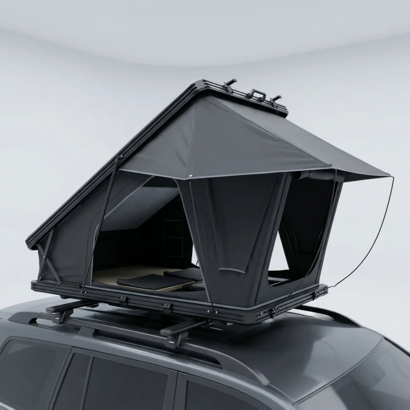 High Quality Aluminum Clamshell Triangle Hard Shell Car Roof Tent Four Season Waterproof Quick Automatic Opening Offroad Camping