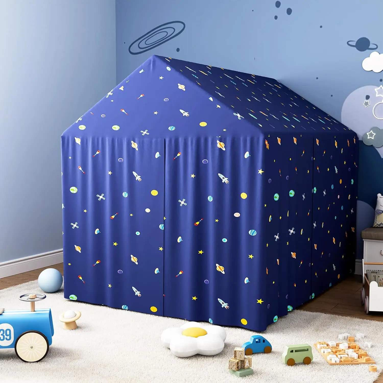 

Kid Bed Canopy - Play Tent Bed Canopy Castle Dreamy Playhouse Mosquito Net For Boys Reading Nook Canopies Breathable Canopy Bed