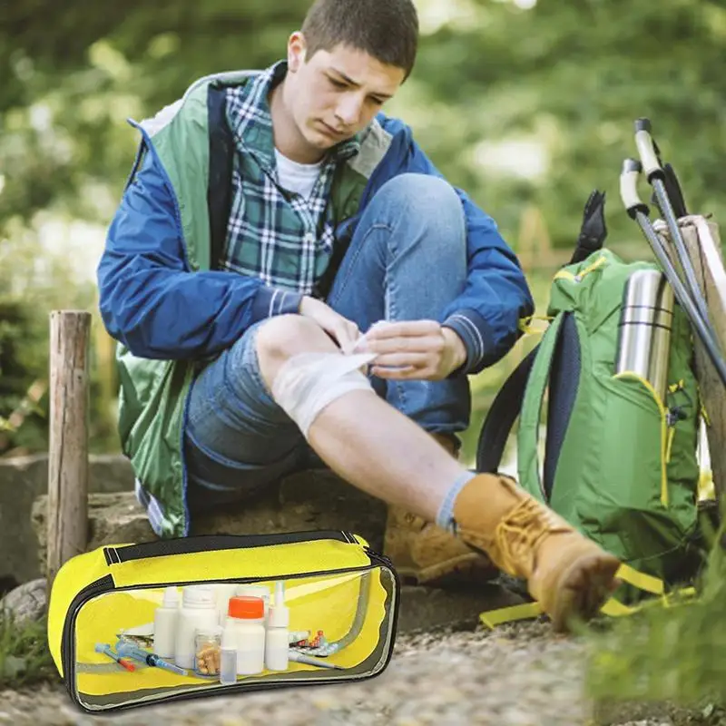 Bolsa de supervivencia para acampar, bolsa de almacenamiento portátil para viajes y rescate, bolsa de supervivencia al aire libre con diseño de ventana de perspectiva para coche