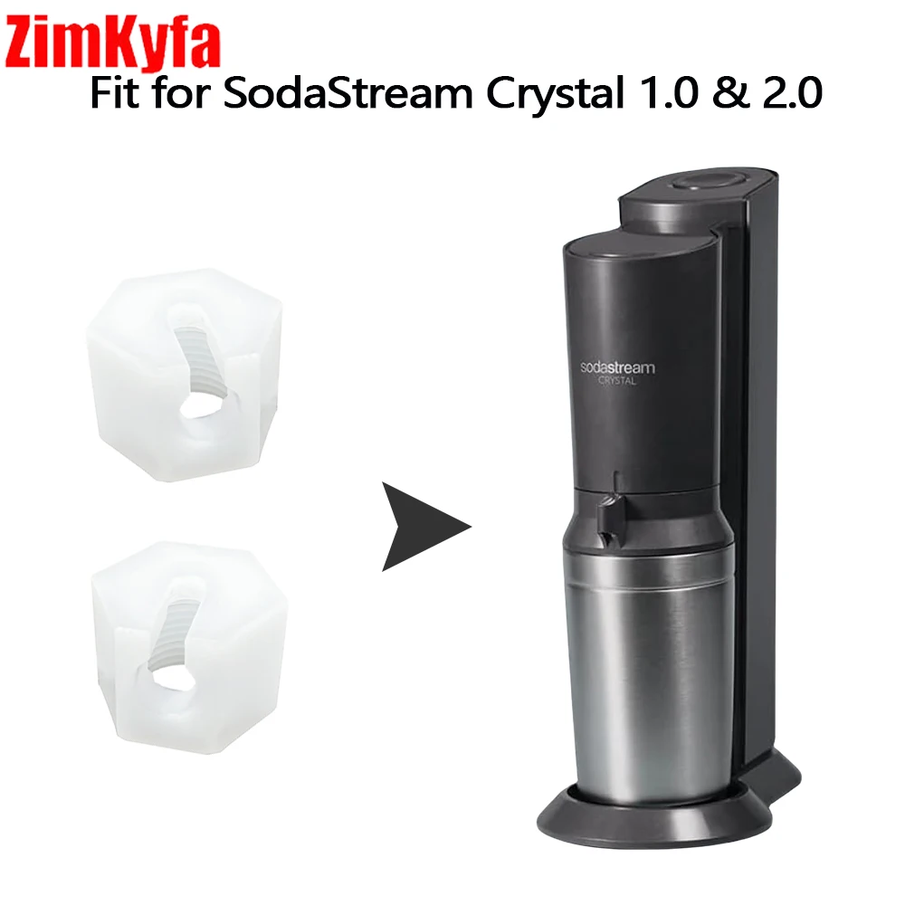 CO2-slangconnector vervangende moerreparatieset voor Sodastream Crystal 1.0 en 2.0, witte set van 2