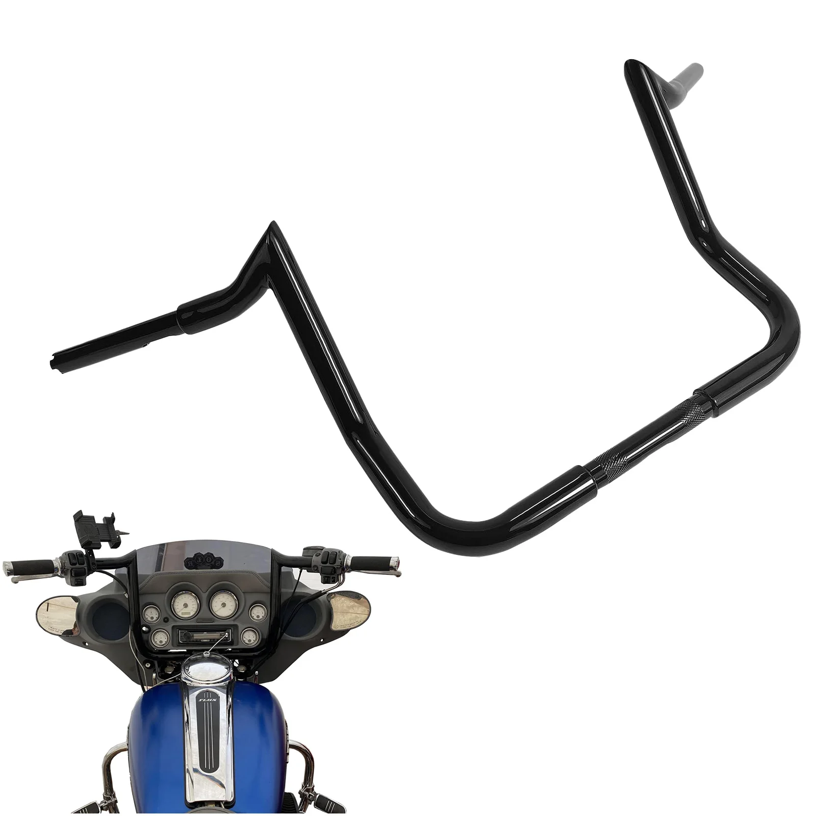 

Hanger Handlebar Ape Hangers Monkey Bar For Harley Touring Models 1986-2023 Electra Glide Street Glide Ape with Batwing Fairng