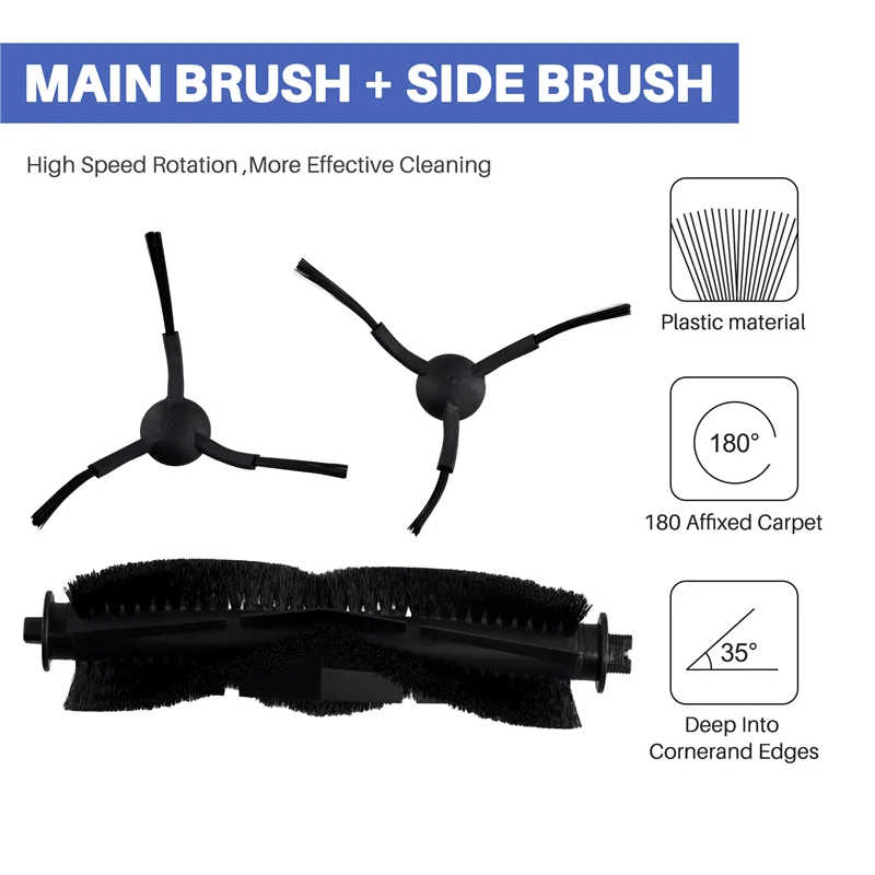 

WCS-For Ilife T10s / Aonus I8 Robot Vacuum Replacement Main Roller Side Brush Hepa Filter Mop Cloth Dust Bag Accessories