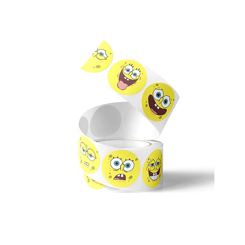 500PCS Cartoon Spongebob Stickers DIY Cute Patrick Star Anime Figure Image Children's Reward Envelope Sealing Decoration Sticker