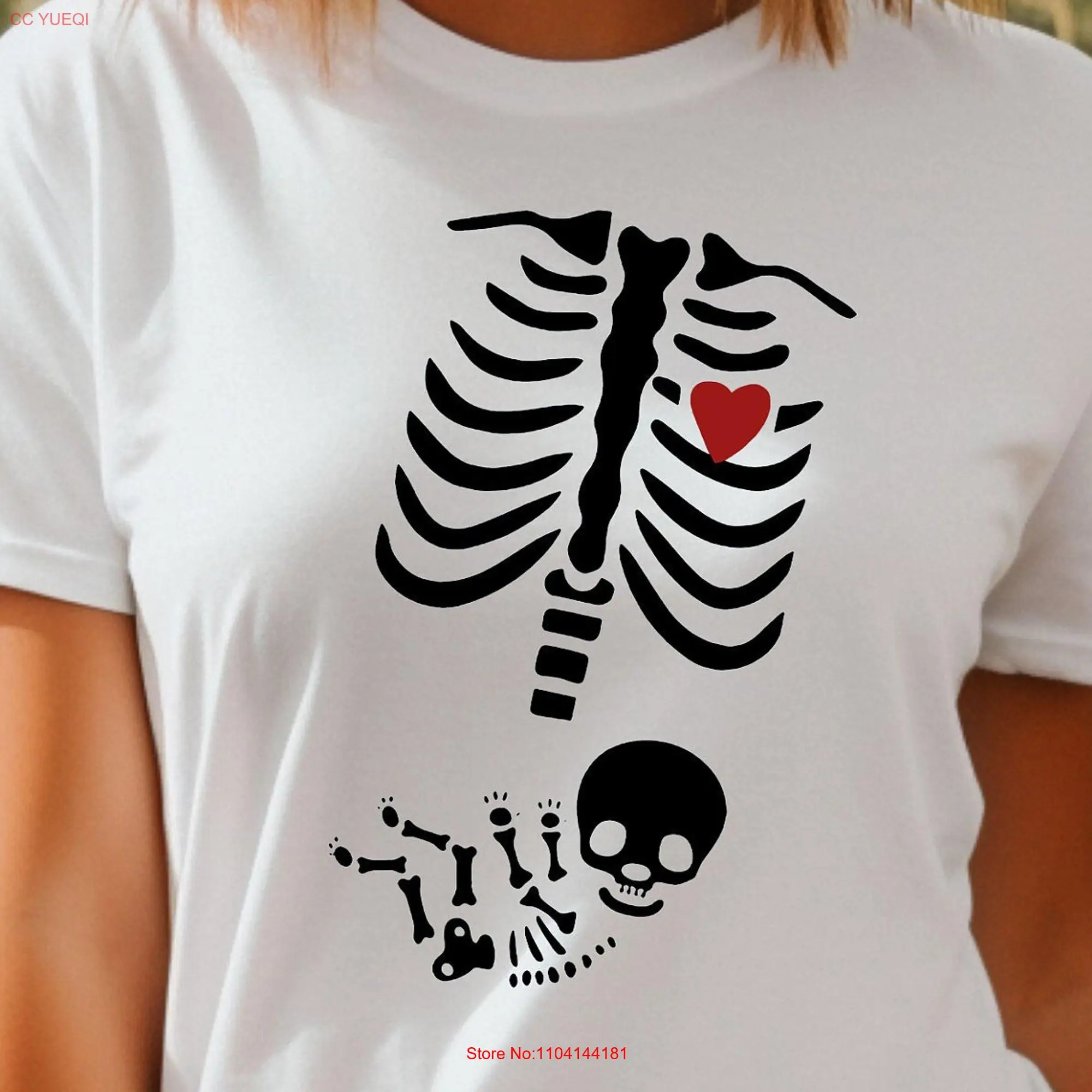 Skeleton Halloween Pregnancy SweaT T Shirt Funny AnnouncemenT 2023 Pregnant Women Costume Fall New Mom Sweater Mommy to Be