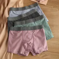 4Pcs Boxer Shorts Men's Underwear Sexy Panties Cotton Boxers Striped Underpants Male Shorts U Convex Lingerie Plus Size L-6XL