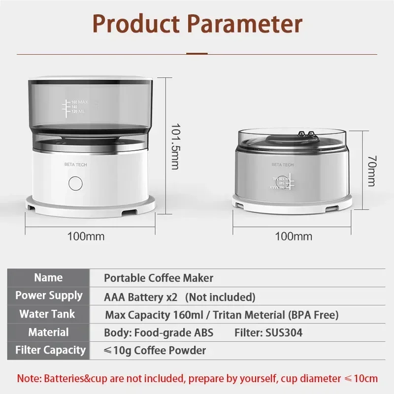 New Mini Portable Drip Coffee Maker for Office Home Outdoor Cordless Automatic Espresso Coffee Machine Easy To Operate Best Gift