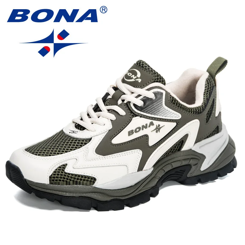 BONA Neue Designer Mesh Laufschuhe Atmungsaktive Trainingsschuhe Männer Leichte Turnschuhe Nicht-Slip Tennis Wanderschuhe Mann