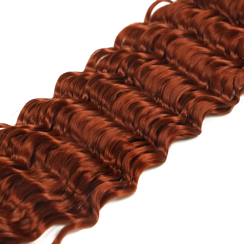 BOL-Extensions Capillaires Synthétiques au Crochet, Cheveux Torsadés Noirs Doux, Deep Wave, 100g, 30 Pouces