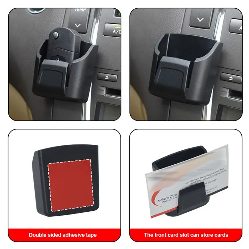 Multi Function Car Key Holder With Sticker Car Fob Remote Key Storage Box Dashboard Centre Control Mount Card Holder