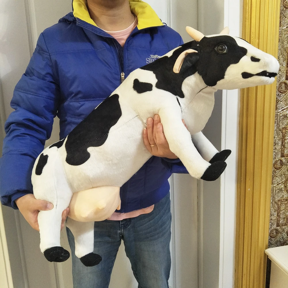 

Simulation Children Plush Toy White Black Milk Cow Soft Birthday Gift for Kids