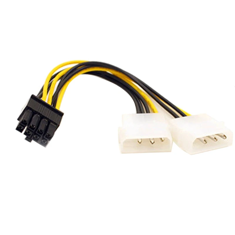 새 20cm 8핀 듀얼 4핀 180W 비디오 카드 전원 코드 그래픽 카드 전원 케이블